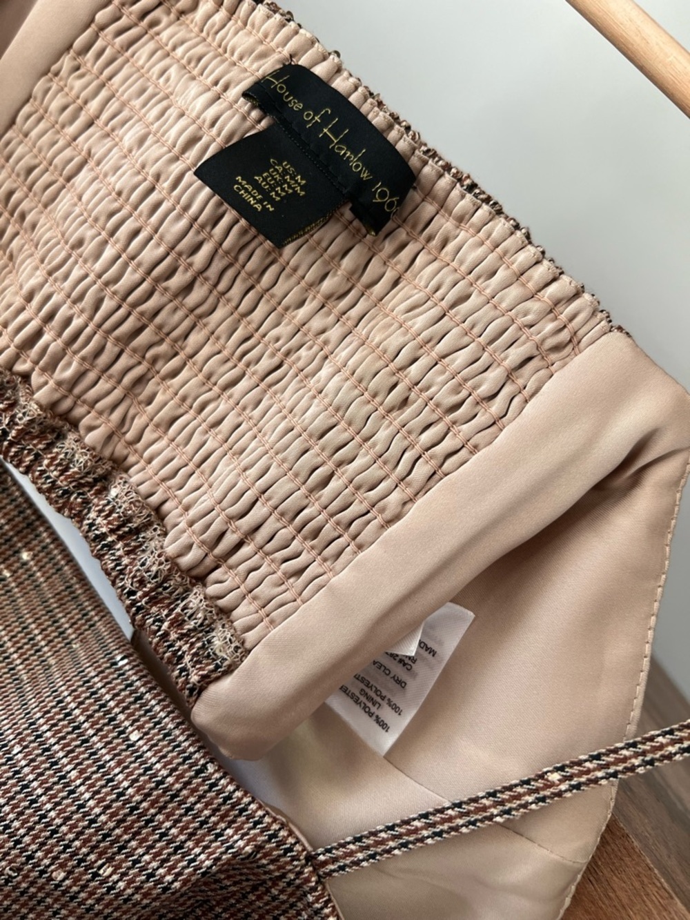 House of Harlow 1960 Taupe Wide-Leg Trouser Crop Top Pant Set - Picture 7 of 9